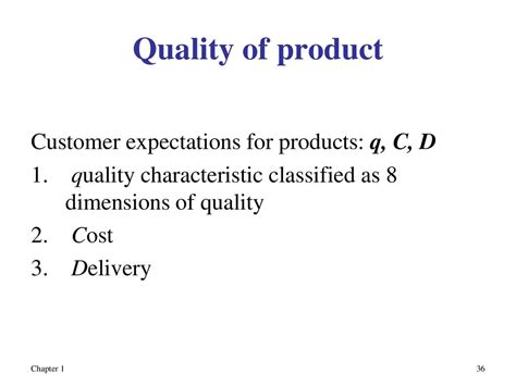 quality characteristics are classified